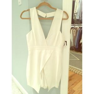 finders keeps low cut white dress